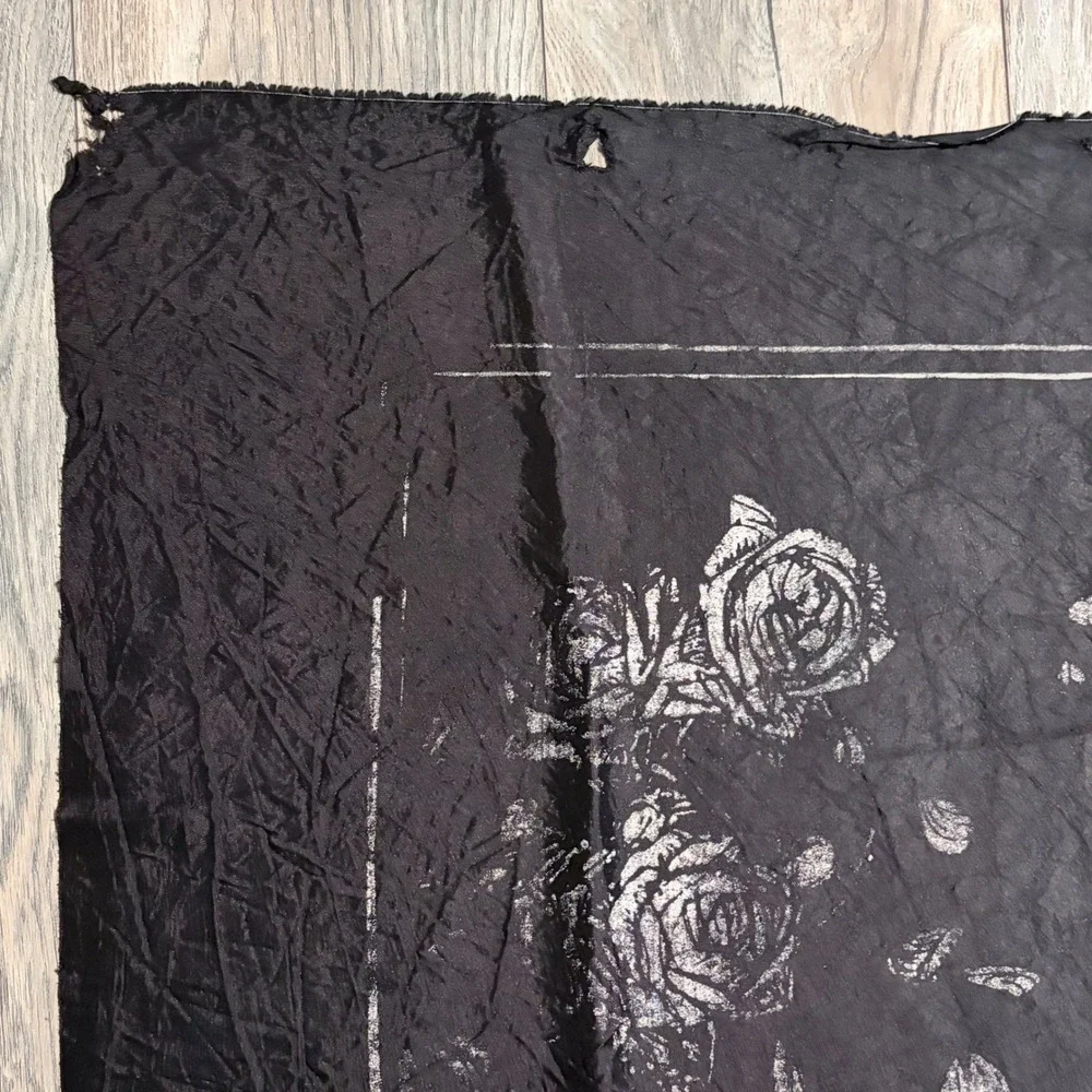 Vintage Grateful Dead Bertha Skeleton Roses Tapestry Flag Black Distressed 42x38